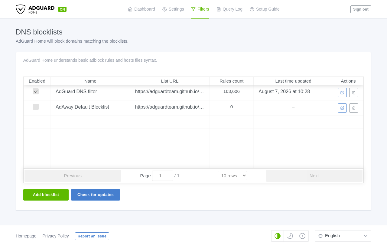 Thêm Blocklists