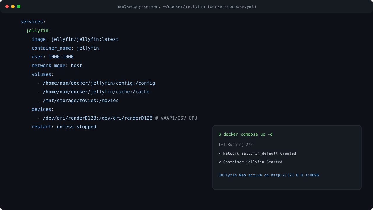 Tạo file Docker Compose cho Jellyfin