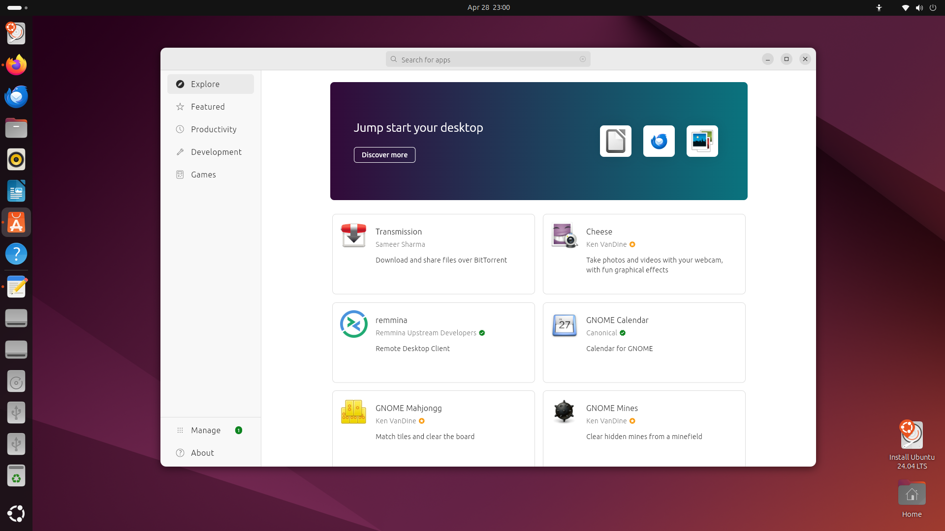 Màn hình cài đặt Ubuntu 24.04 LTS