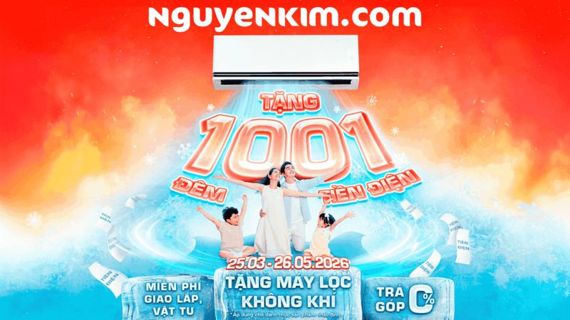 Banner khuyến mãi Nguyễn Kim cuối tháng 4/2026
