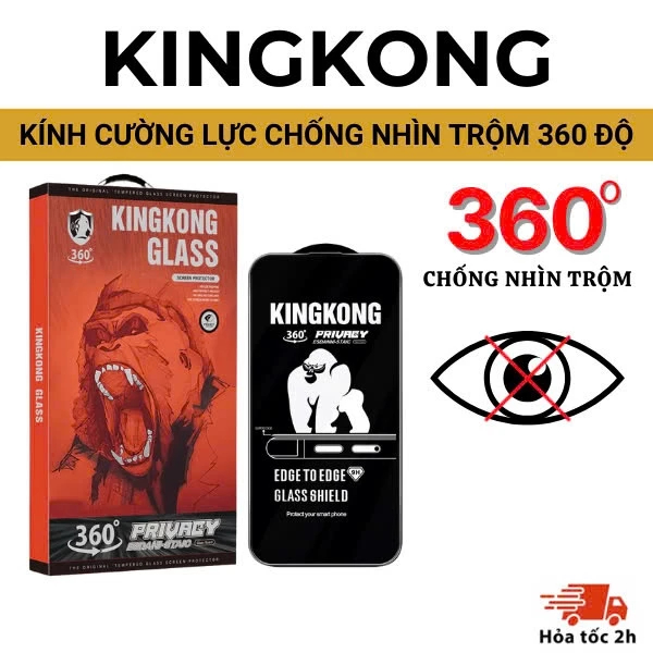 Kính cường lực KINGKONG K12 chống nhìn trộm 360 độ