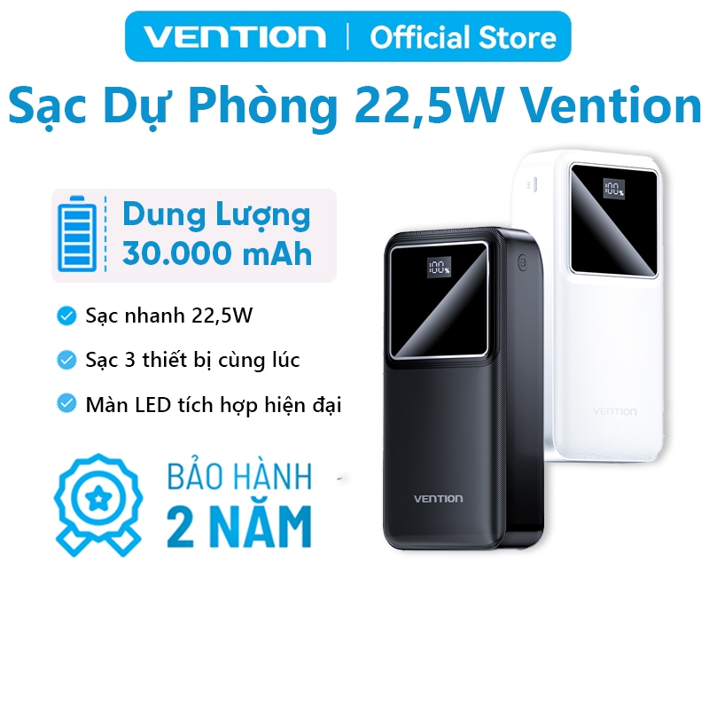 Pin sạc dự phòng Vention 30000mAh 22.5W