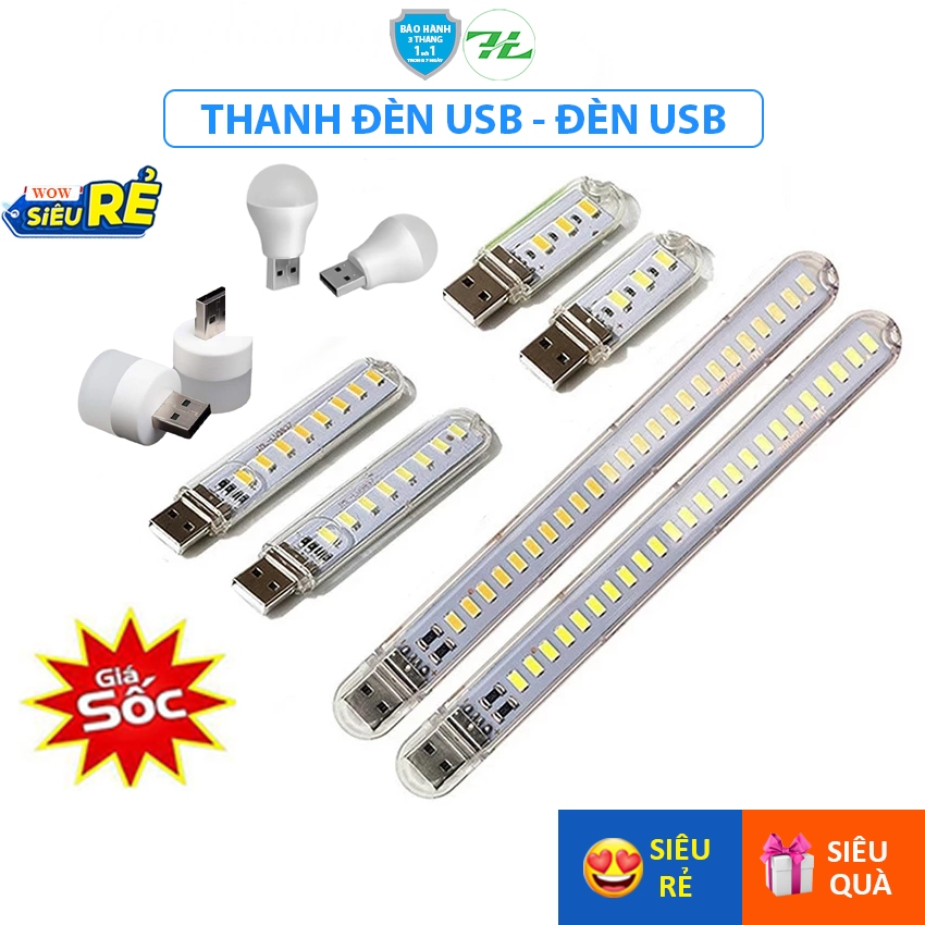 Thanh đèn LED mini USB 3/8/24 bóng siêu sáng