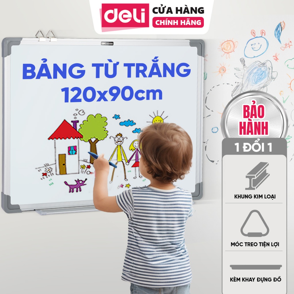 Bảng từ trắng DELI 120x90cm