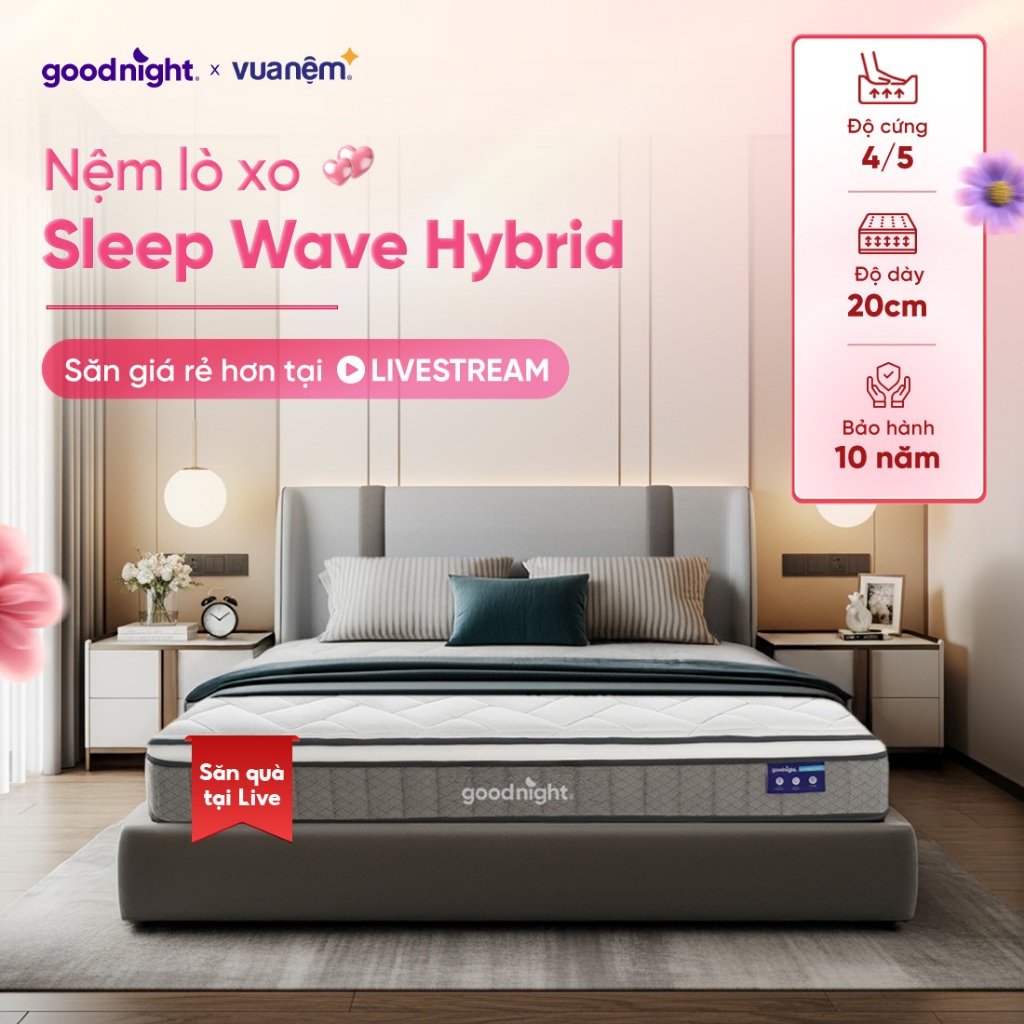Nệm Lò Xo Vua Nệm Goodnight Sleep Wave Hybrid