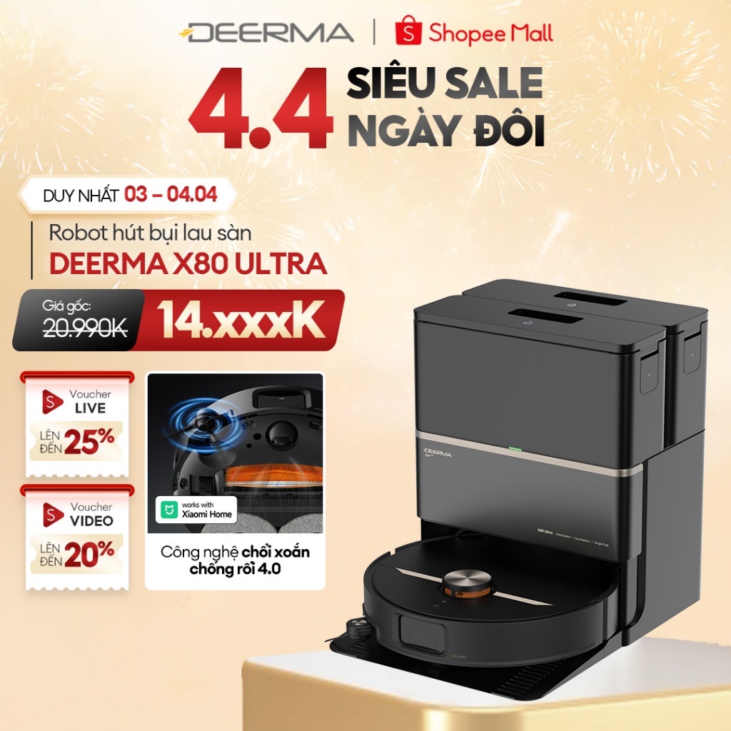 Robot hút bụi lau sàn Deerma X80 Ultra