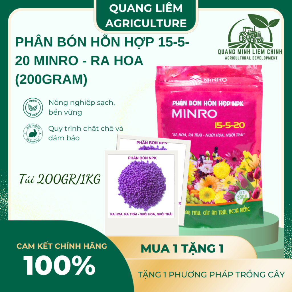 Phân bón hỗn hợp Minro 15-5-20