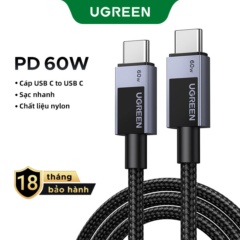 Cáp USB C UGREEN PD60W sạc nhanh