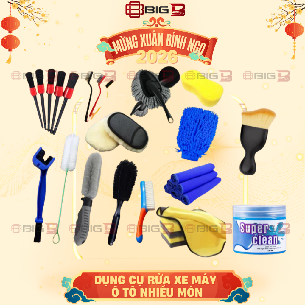 Bộ dụng cụ rửa xe đa năng