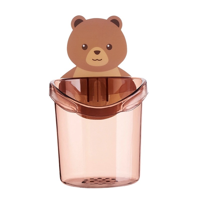 Ly gấu dán tường đựng bàn chải LotusTowel