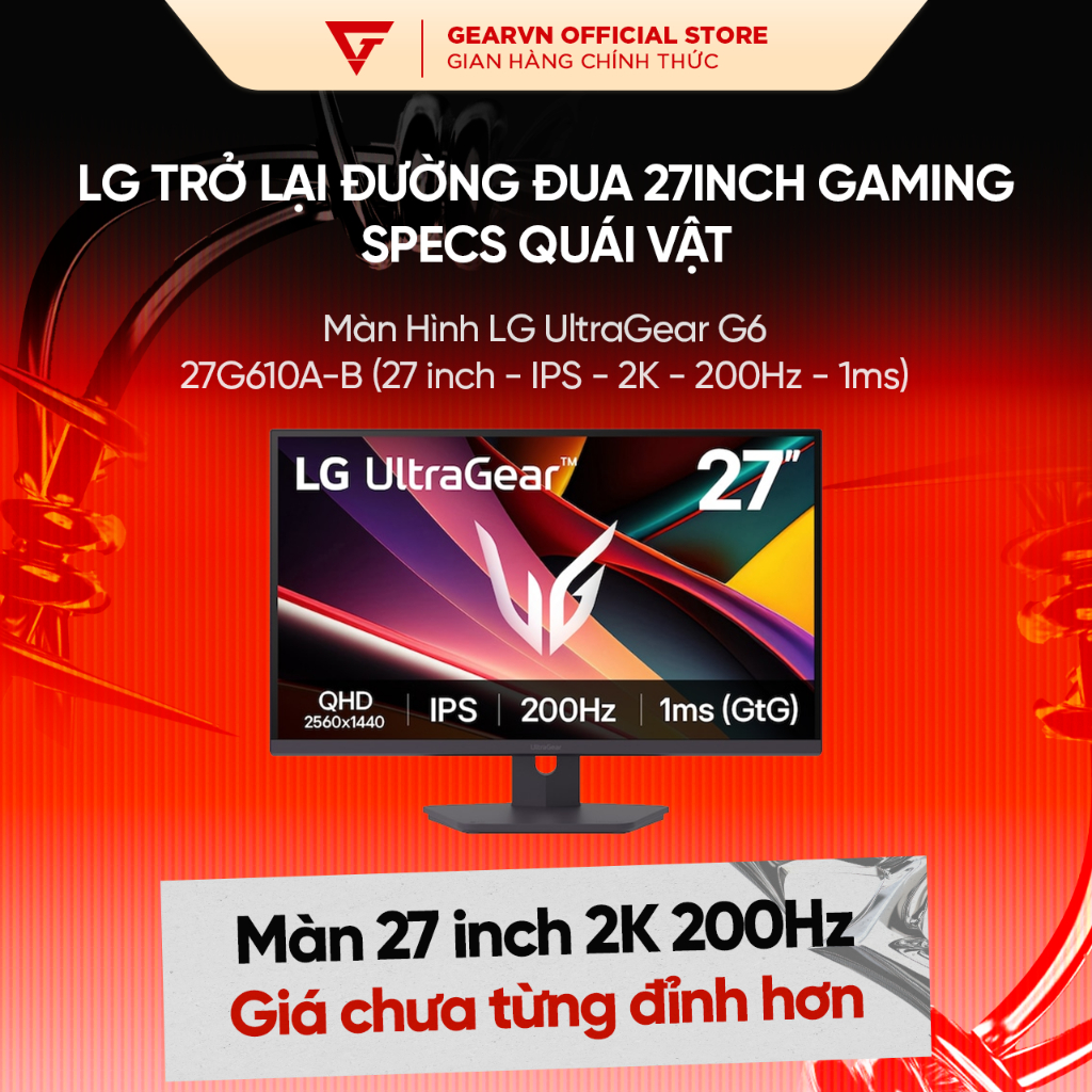 Màn Hình Gaming LG UltraGear 27 inch 2K 200Hz