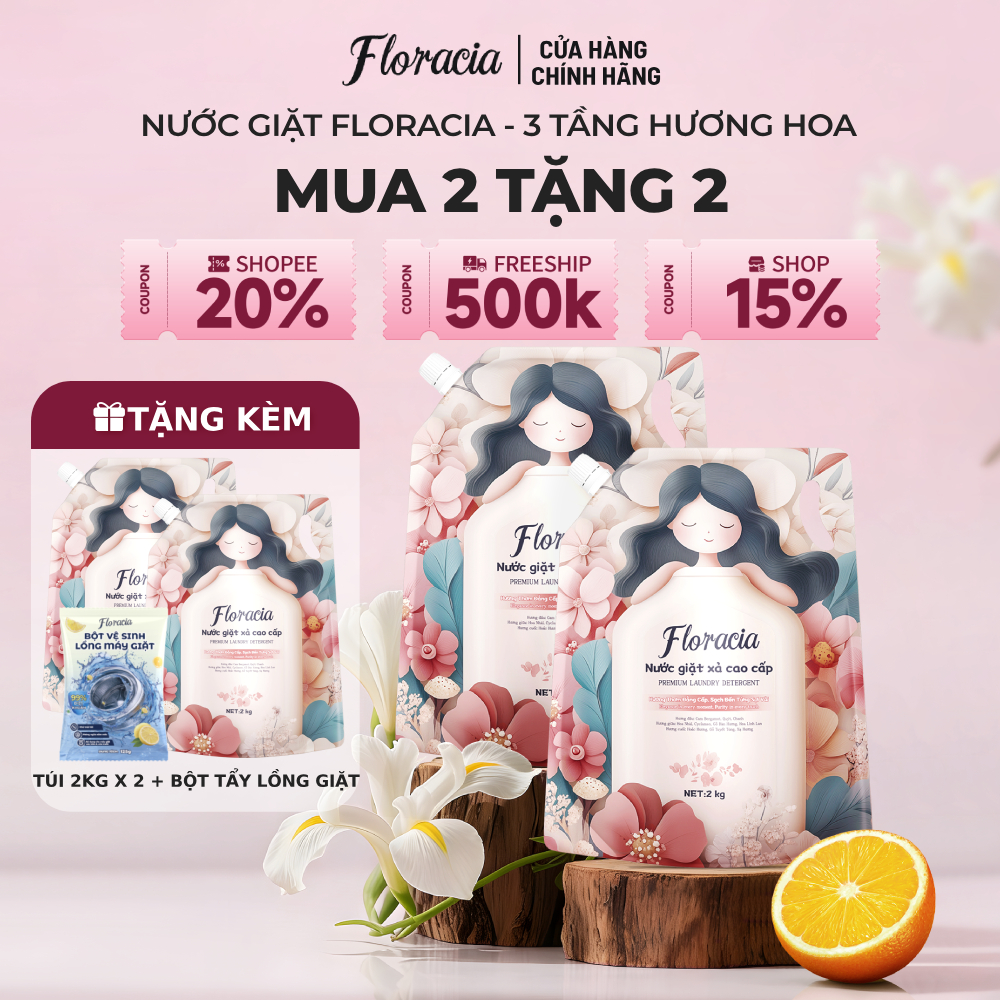 Nước Giặt Xả Floracia 3 Tầng Hương Hoa