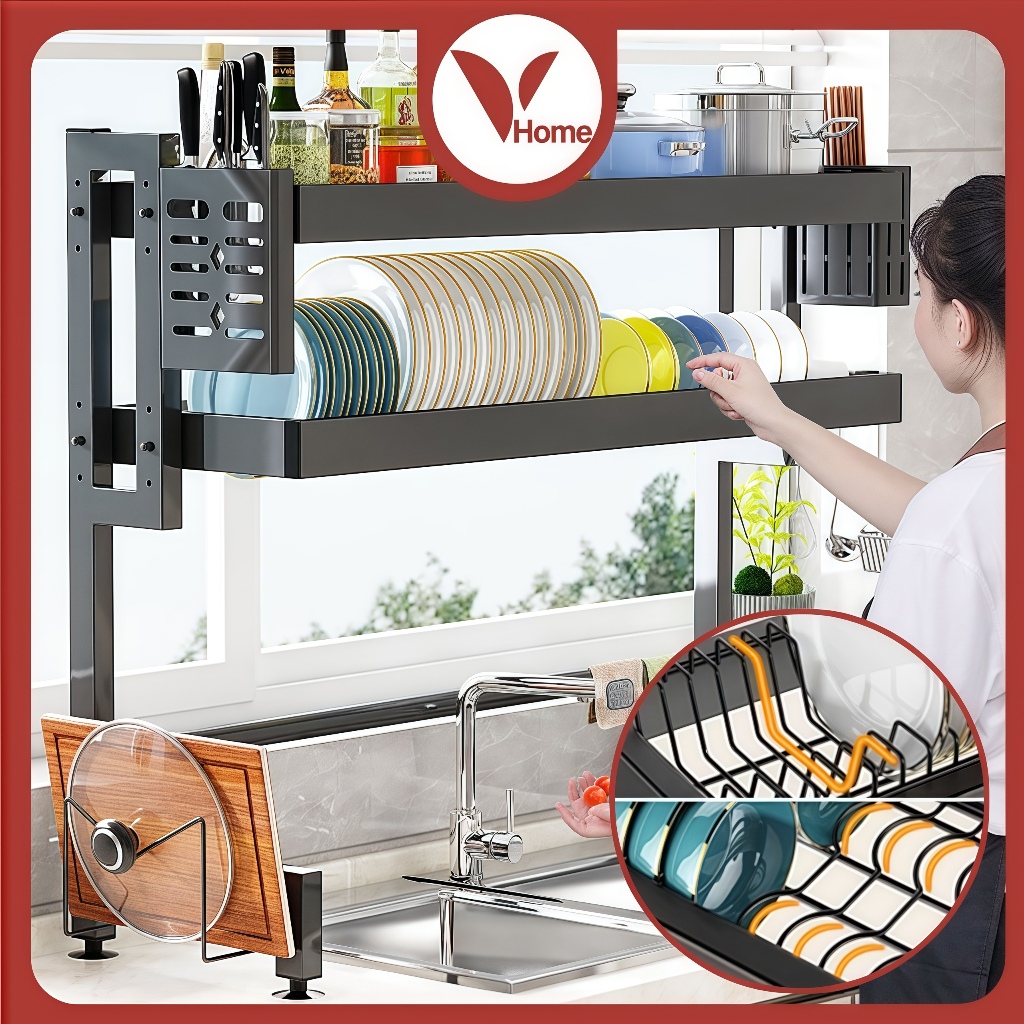 Giá Đựng Đồ Bếp Vhome Thép Carbon 1-3 Lớp