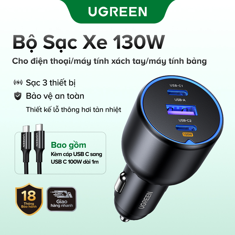 Bộ sạc ô tô UGREEN 65W USB Type C