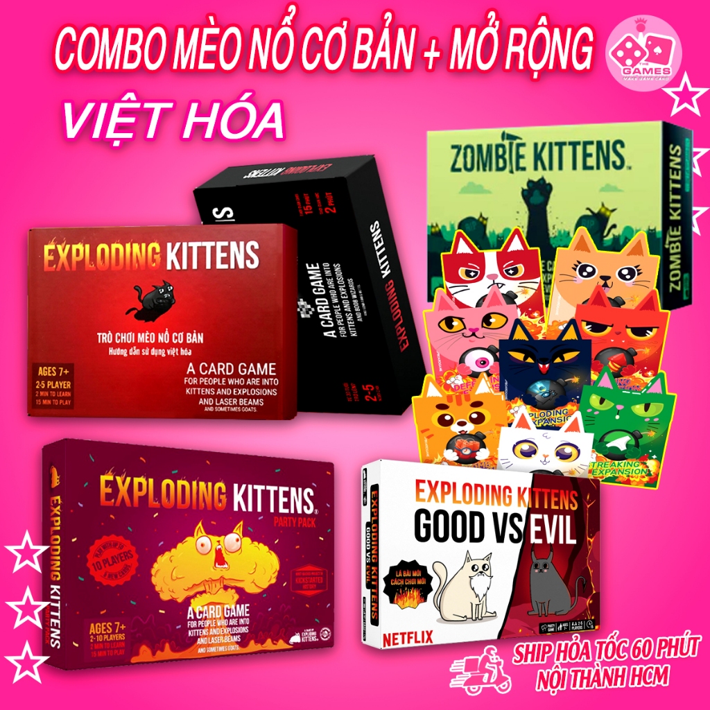 Combo Mèo Nổ Exploding Kittens Việt hoá
