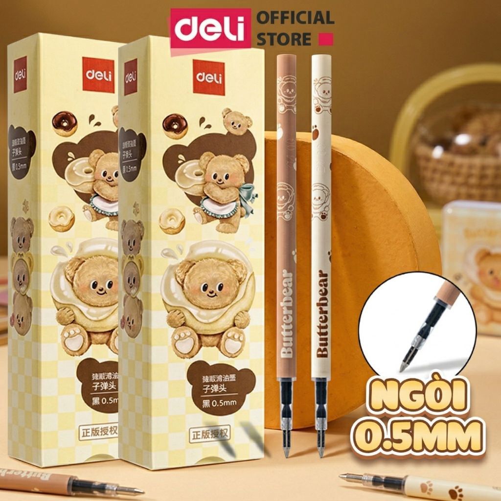 Ruột bút gel Deli Butter Bear Gấu Bơ