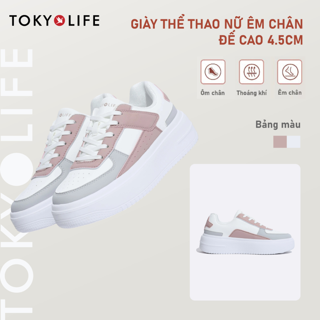 Giày Thể Thao Nữ Tokyolife Êm Chân Đế Cao