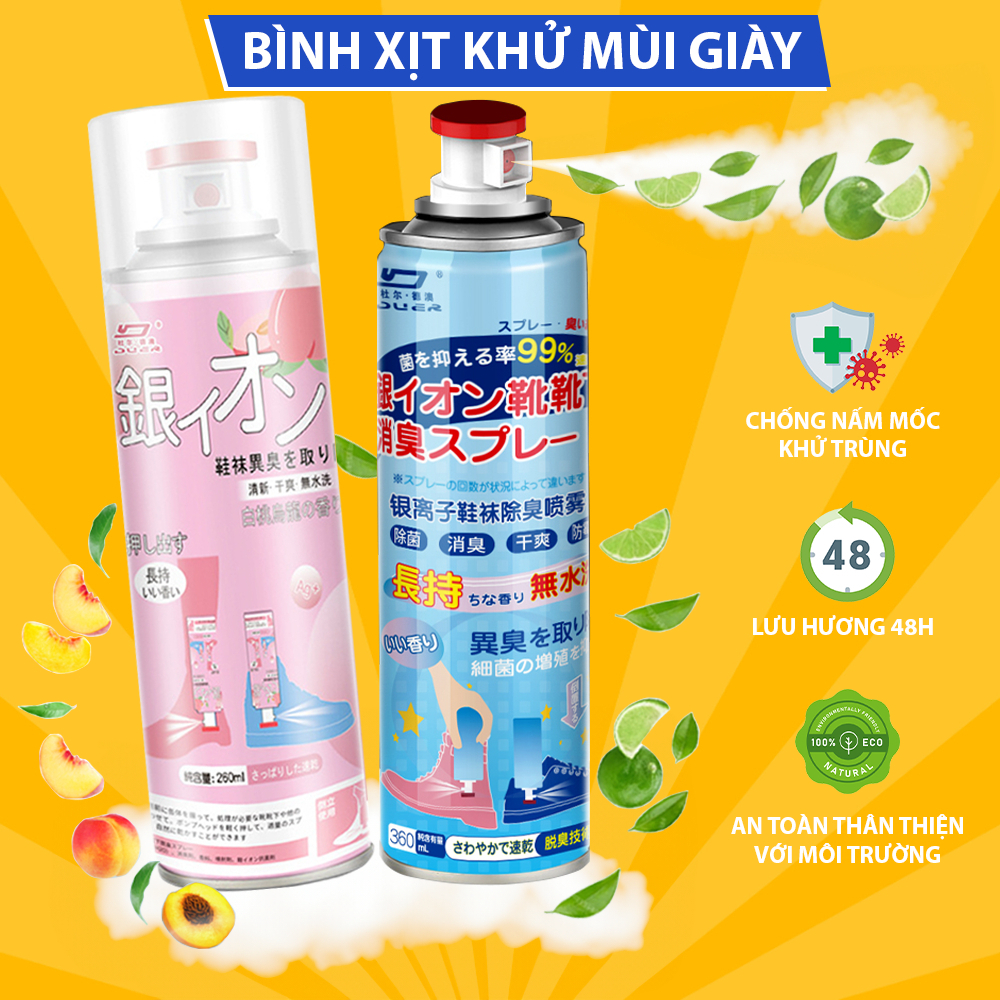 Chai Xịt Khử Mùi Giày Dép Nano Bạc