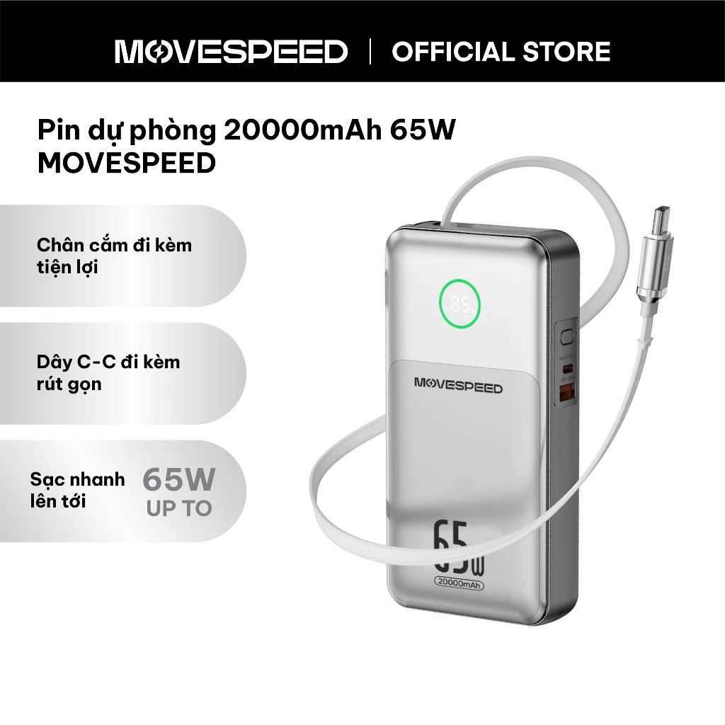 Pin Dự Phòng MoveSpeed 20000mAh 65W