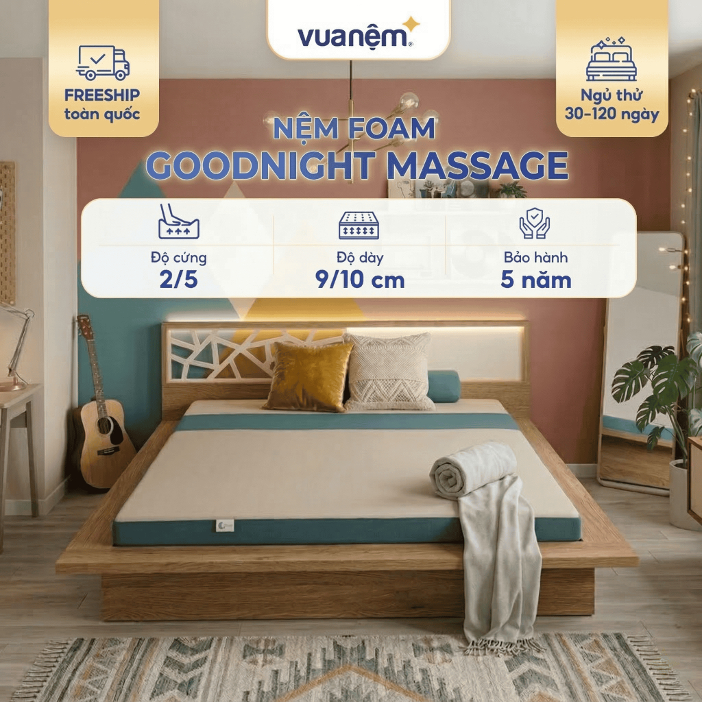 Nệm foam Goodnight Massage 9cm tại Vua Nệm