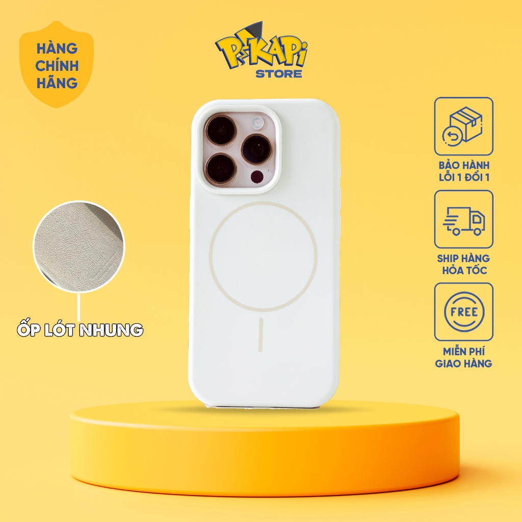Ốp lưng iPhone silicon lót nhung từ tính