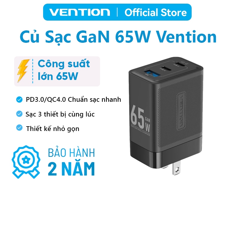 Củ sạc GaN 65W Vention