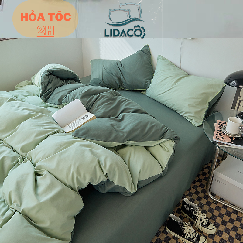 Bộ vỏ chăn ga gối cotton tici Lidaco