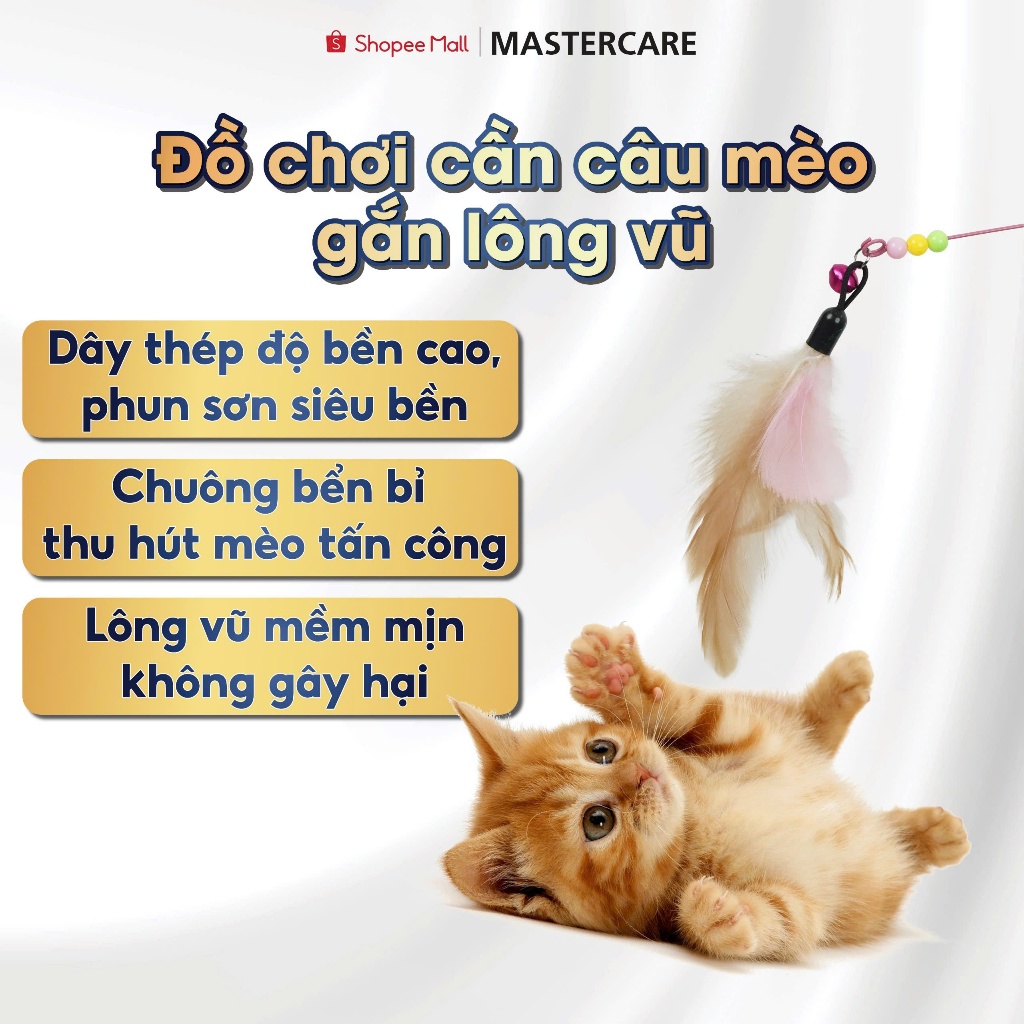 Cần Câu Mèo Dây Thép Lông Vũ