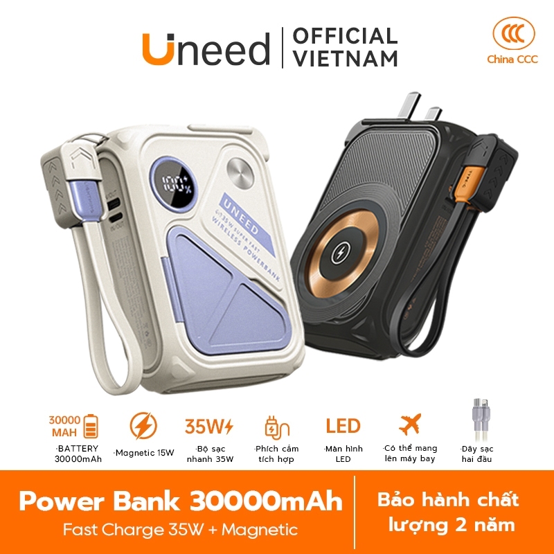 Sạc dự phòng UNEED 30000mAh PD35W