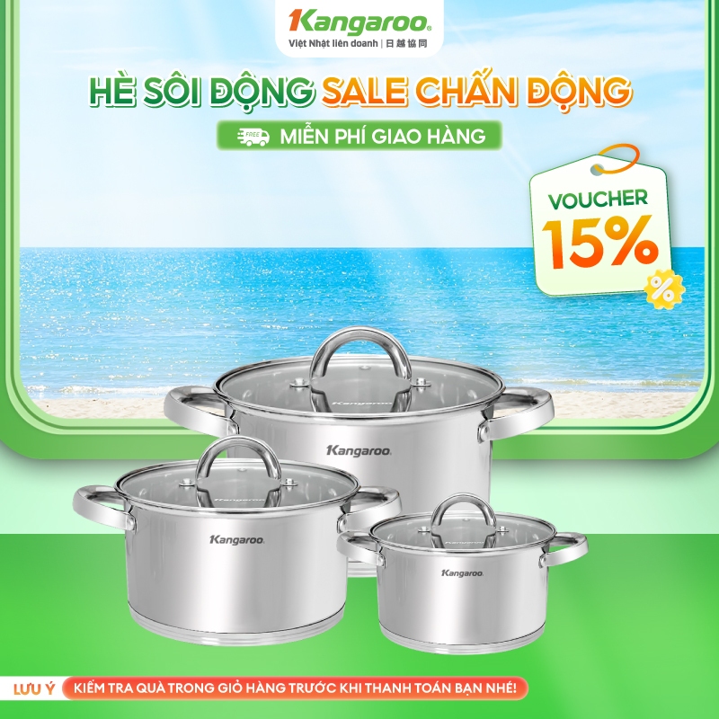 Bộ nồi Kangaroo Inox 5 lớp