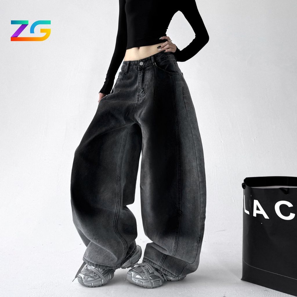Quần jeans ống cong ZGO dáng rộng wash