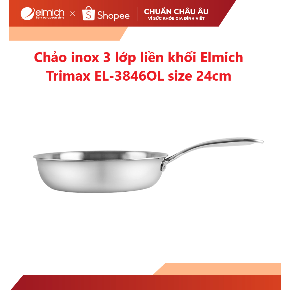 Chảo inox Elmich Trimax 3 lớp 24cm