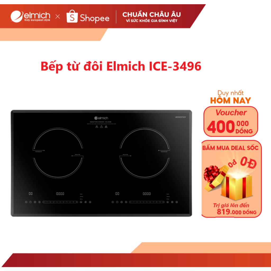 Bếp từ đôi Elmich ICE-3496
