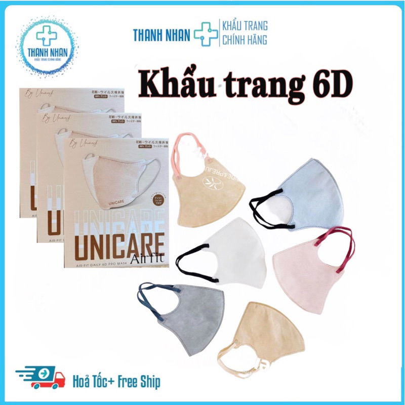 Combo 50 Khẩu Trang 6D Mask Airfit 3 Lớp Tấn Phát