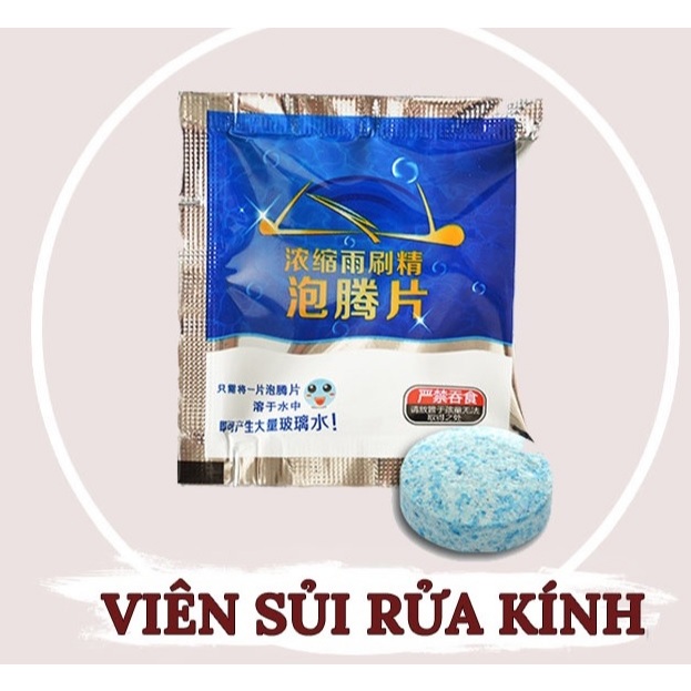 Viên sủi nước rửa kính ô tô hiệu ứng lá sen