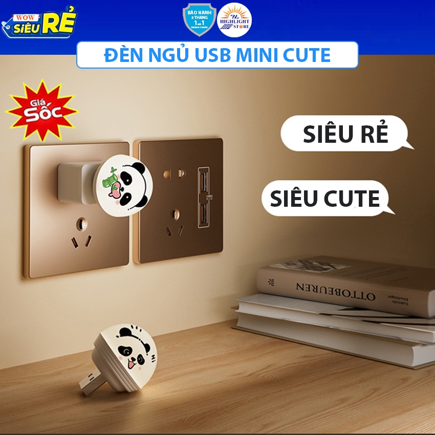 Đèn ngủ gấu trúc USB